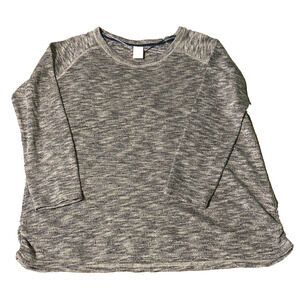 Faded Glory Womens Sweater Size 20 XXL Gray w Silver Shimmer Pullover Athleisure